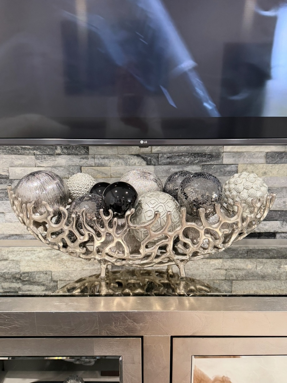 Decorative SilverCoral Bowl